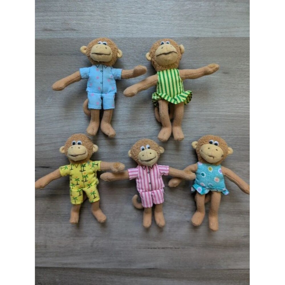MerryMakers Five Little Monkeys Finger Puppet Playset
